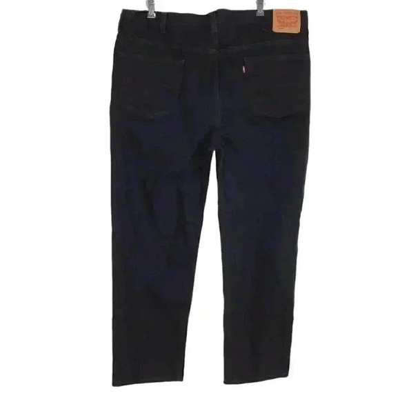 Levis 550 569 Mens 44X32 Relaxed Jeans Black Blue Cotton 5 Pockets Tapered 2 PR - Picture 5 of 12
